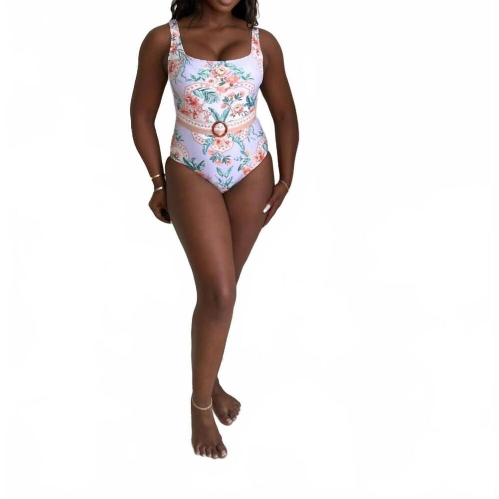 NEW TFY COLLECTION island one piece swim suit in lavender